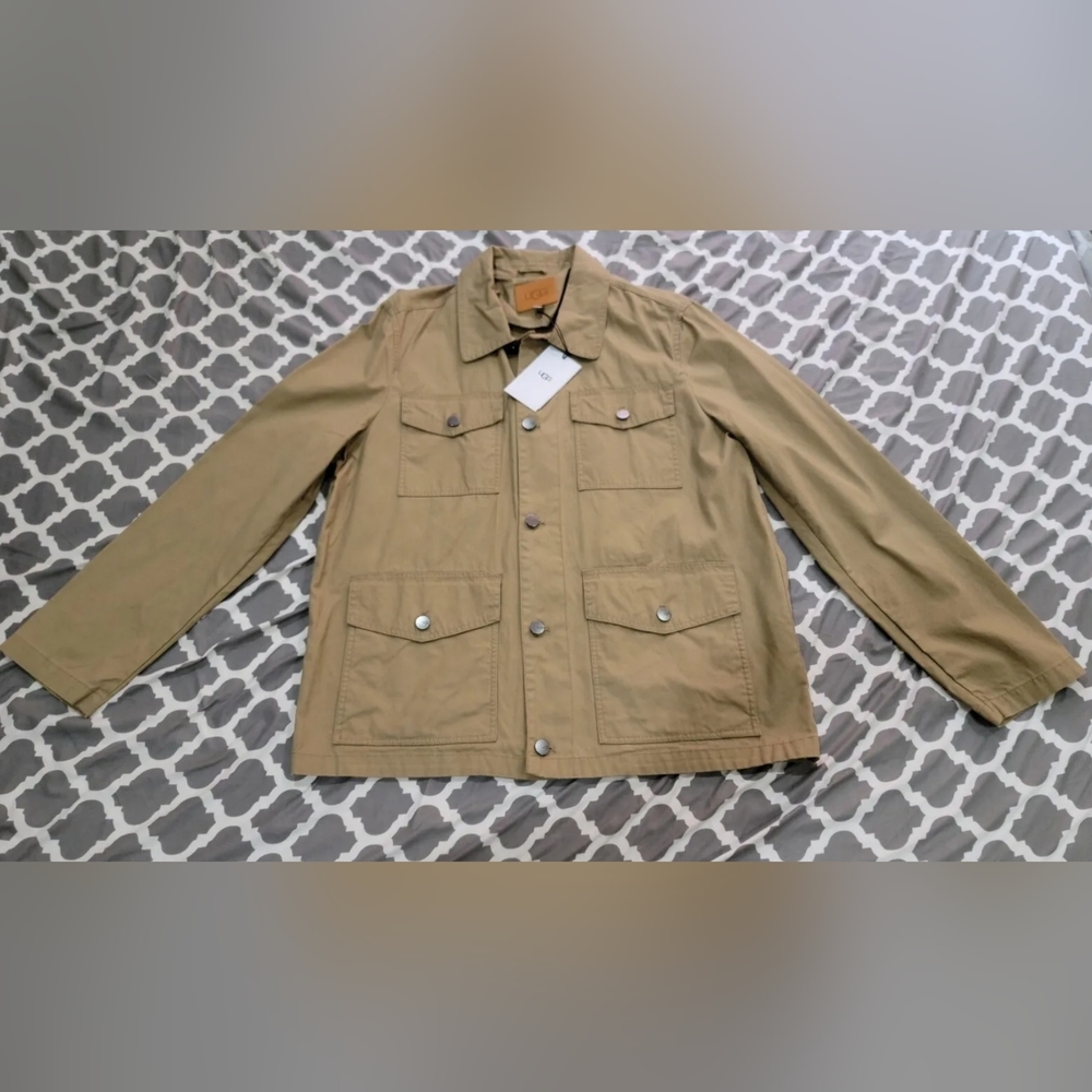UGG Men's Silas Chore Jacket Unlined Khaki Size Large New